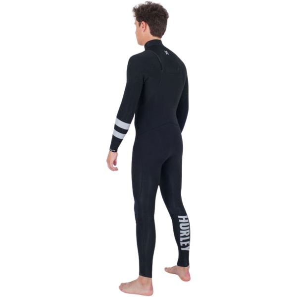 2026 Hurley Heren Advant 3/2mm Borst Ritssluiting Wetsuit MFS0013322 - Black